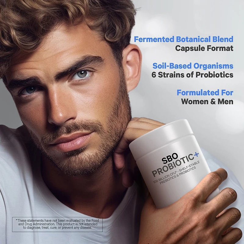 SBO Probiotic+ 100 Billion CFU & Prebiotics Vegan Digestion - 90 Capsules (45 Servings)