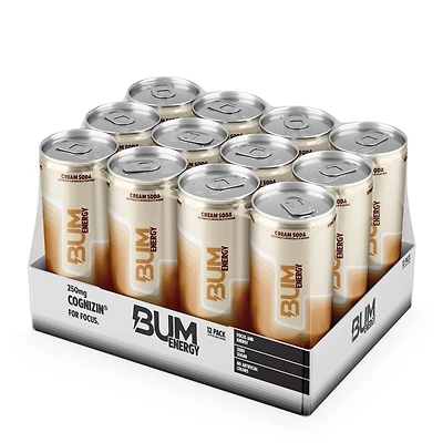 Bum Energy Drink - Cream Soda 12Oz. (12 Cans) Zero Sugar