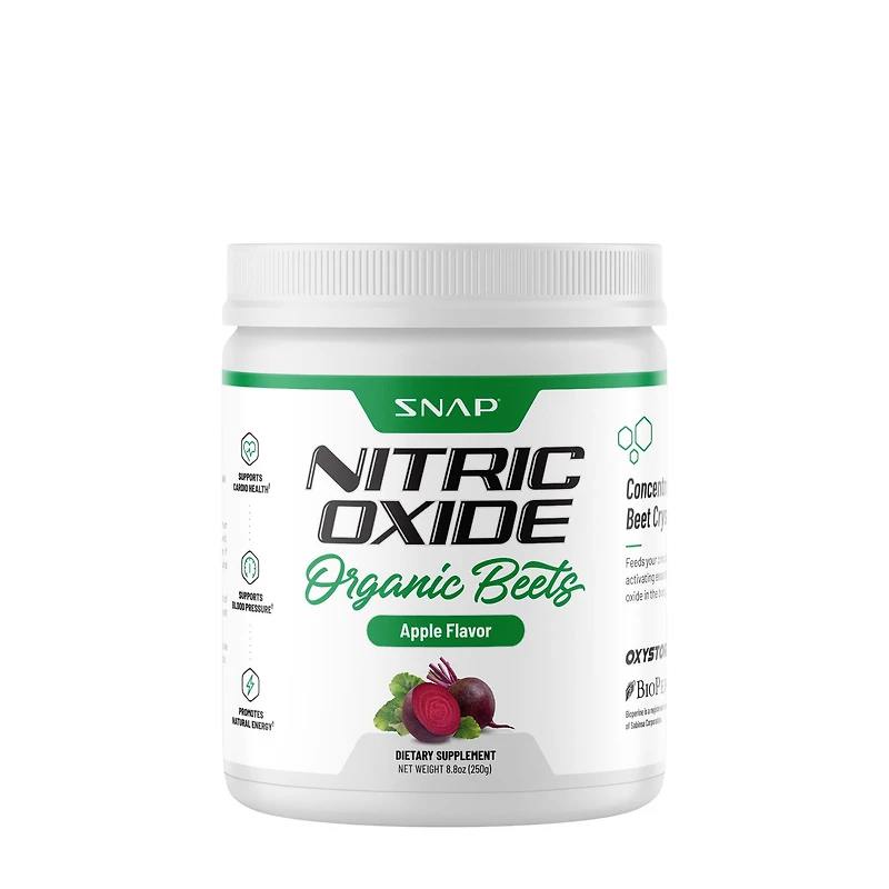 SNAP Supplements Nitric Oxide Organic Beets Vegan - Apple (30 Servings) 8.8 fl. Oz