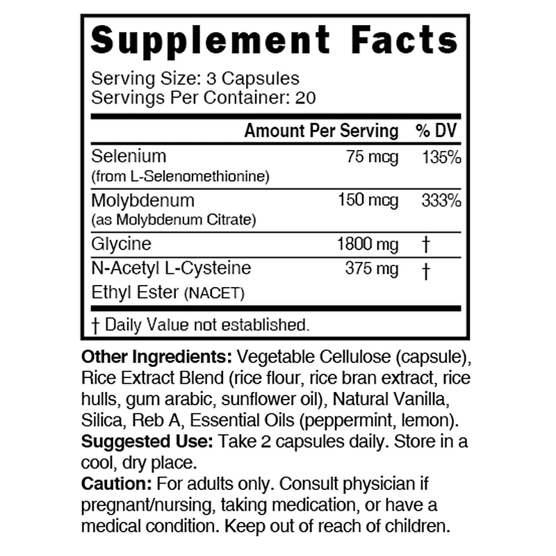 GlyNAC-ET 1800/375mg Extra Strength - 60 Capsules (20 Servings)