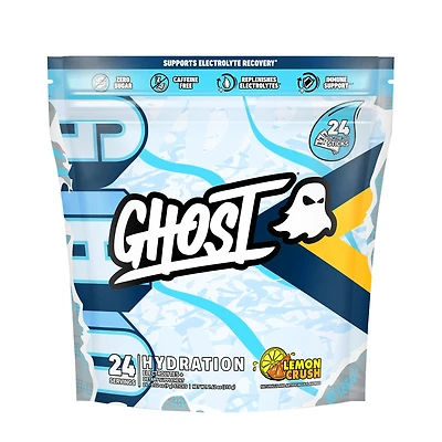 GHOST Hydration Sticks Vitamin C - Lemon Crush (24 Stick Packs) Zero Sugar