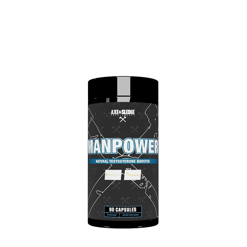 Axe & Sledge Supplements Manpower Natural Testosterone Booster - 90 Capsules (30 Servings)