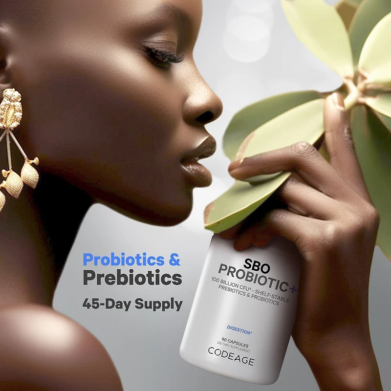 SBO Probiotic+ 100 Billion CFU & Prebiotics Vegan Digestion - 90 Capsules (45 Servings)