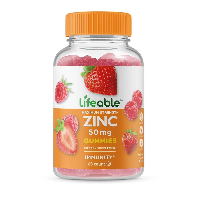 Maximum Strength Zinc Gummies - Berry - 60 Count (30 Servings)