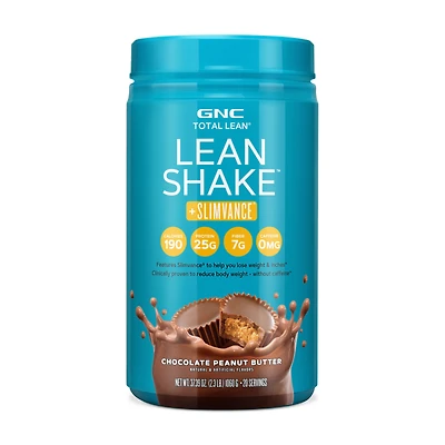 GNC Total Lean Shake + Slimvance Caffeine Free Healthy - Chocolate Peanut Butter (20 Servings) 2.3 lbs.