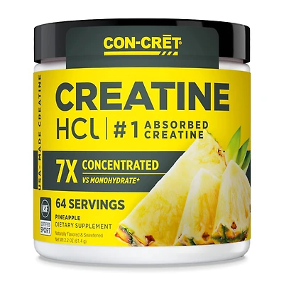 CON-CRET Creatine Hcl Powder - Pineapple (64 Servings)