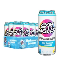 Gym Molly Energy Drink Vegan - Blue Raspberry Lemonade 16Oz. (12 Cans) Zero Sugar