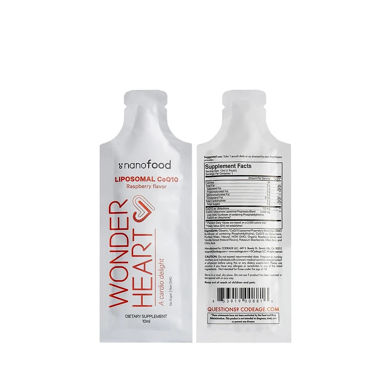 Nanofood Wonder Heart - Liposomal CoQ10 Liquid Supplement - 0.3 oz. (30 Servings)