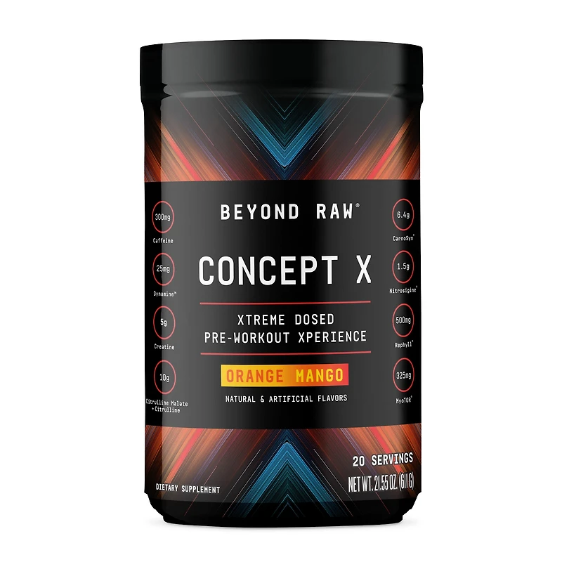 Beyond Raw Concept X Pre-Workout - Orange Mango (20 Servings)