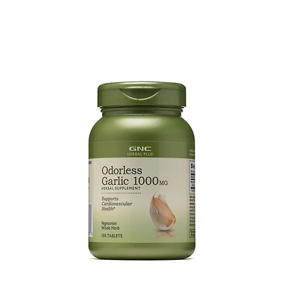 GNC Herbal Plus Odorless Super Garlic 1000 Mg Vitamin C - 100 Tablets (100 Servings)