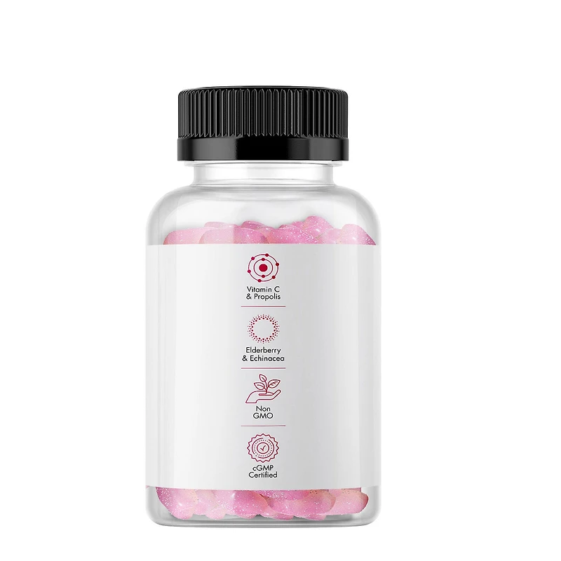 Vitamins Immunity Gummies - Vitamin C + - Echinacea - Propolis - Elderberry - 60 Count (30 Servings)