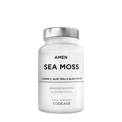 Codeage Amen Sea Moss + Vitamin C - Aloe Vera & Black Pepper 90 Vegetable Capsules (30 Servings)