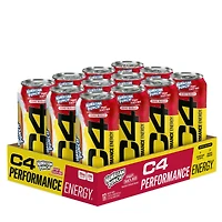Cellucor C4 Performance Energy Drink - Hawaiian Punch Fruit Juicy Red 16.oz (12 Cans) Zero Sugar
