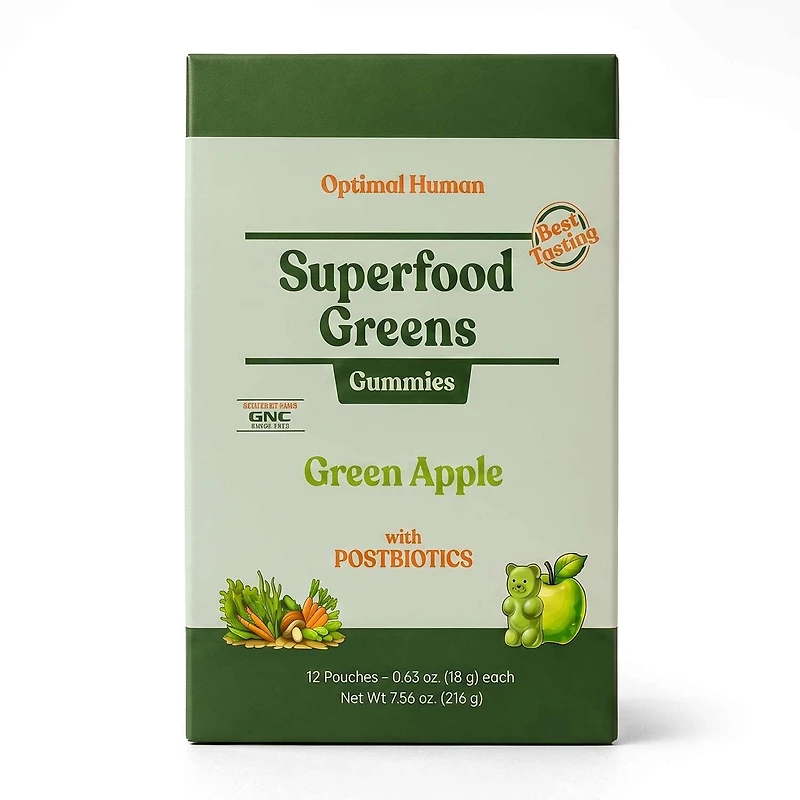 Superfood Greens Gummies - Green Apple (12 Pouches)