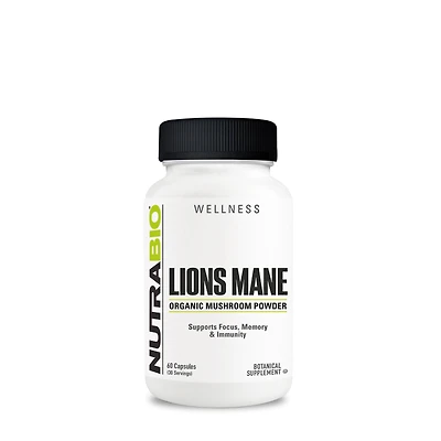NutraBio Lions Mane Beta Glucan - 60 Capsules (30 Servings)