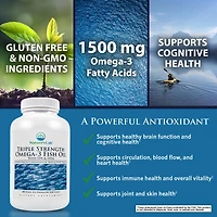 Triple Strength Omega-3 Fish Oil with EPA & DHA - 180 Softgels (90 Servings)