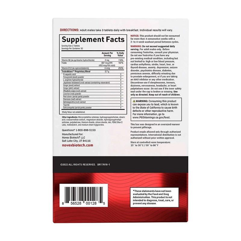 TestroVax™ - 90 Tablets (30 Servings)