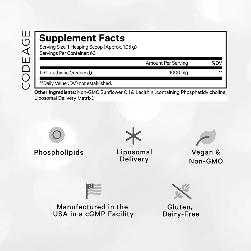 Liposomal Glutathione 1000mg - Unflavored (60 Servings)