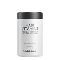 Codeage Hair Vitamins Healthy - Biotin 10000 Mcg Collagen Keratin & Multivitamins 120 Capsules (30 Servings)