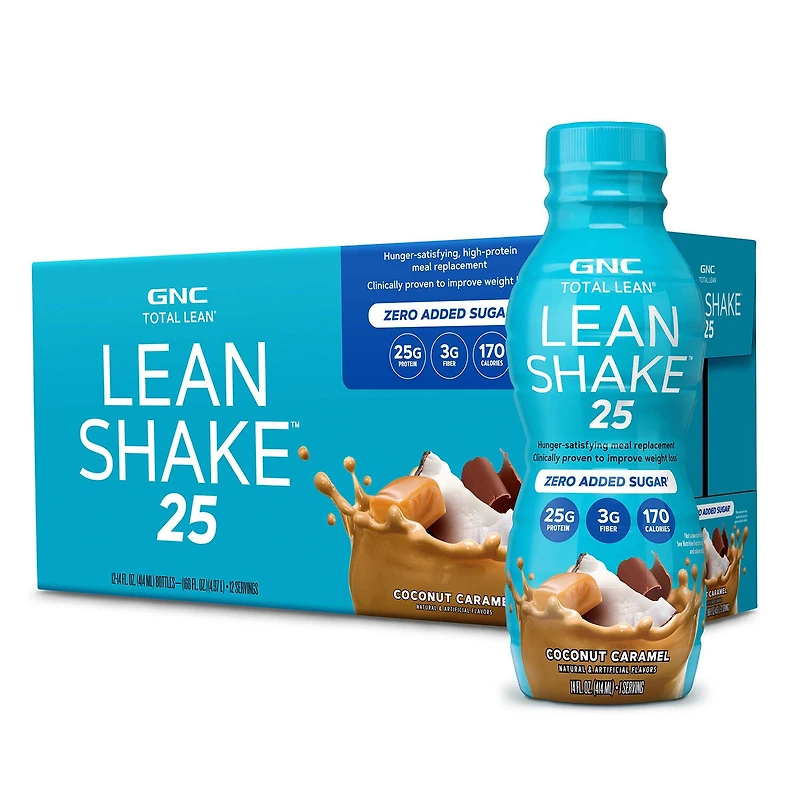 GNC Total Lean Shake Healthy - Coconut Caramel 14Oz. (12 Bottles)