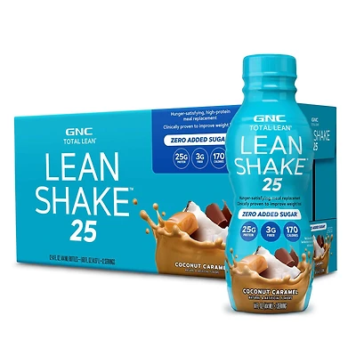 GNC Total Lean Shake Healthy - Coconut Caramel 14Oz. (12 Bottles)