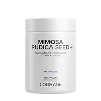 Codeage Mimosa Pudica Seed 1000 Mg + Bioperine Black Pepper Herbal Cleanse - 120 Capsules (40 Servings)