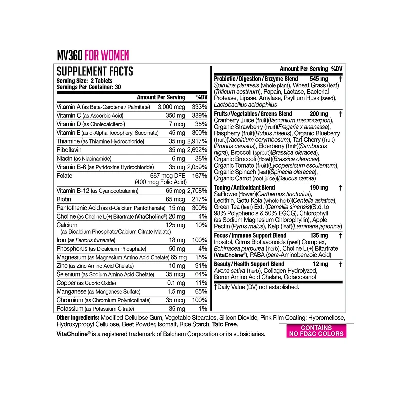 MV360 For Women Multivitamin - 60 Tablets (30 Servings)