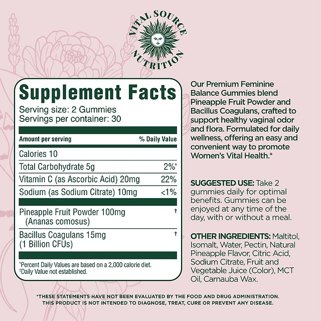 ViXi Feminine Balance Gummies - 60 Gummies (30 Servings)
