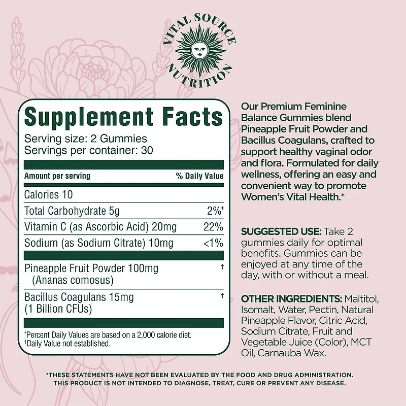ViXi Feminine Balance Gummies - 60 Gummies (30 Servings)