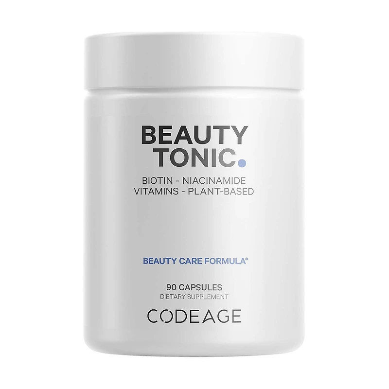 Beauty Tonic - Vegan Multivitamins - Biotin - Astaxanthin & Organic Blend - 90 Capsules (30 Servings)