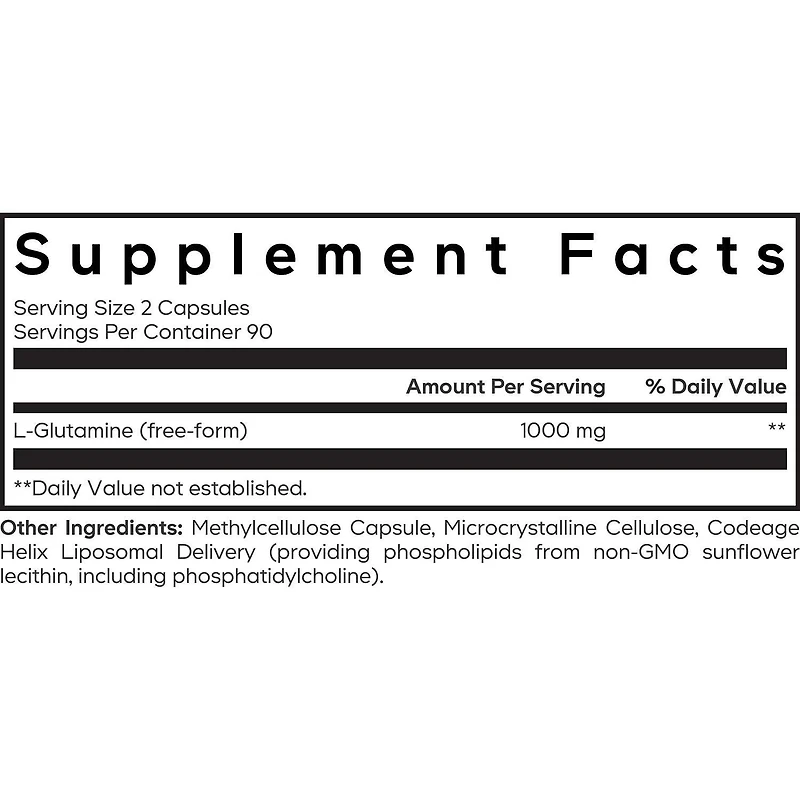 Liposomal L-Glutamine+ - 180 Capsules (90 Servings)