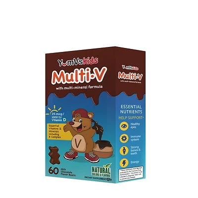 YumVs Multi-V with Multi-Mineral Formula Healthy - Milk Chocolate 60 Chews (30 Servings) Gummies