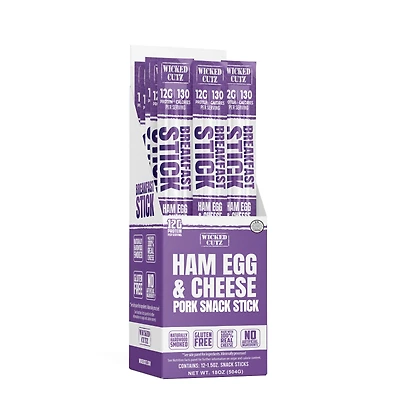 Wicked Cutz Breakfast Sticks - Ham Egg & Cheese (12 Sticks)