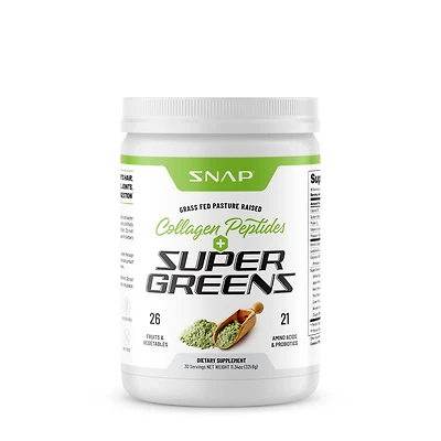 SNAP Supplements Collagen Peptides + Super Greens Dietary Supplement - 11.34 Oz. (30 Servings)