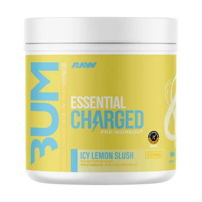 Raw Nutrition Essential Charged Pre-Workout - Icy Lemon Slush (25 Servings)