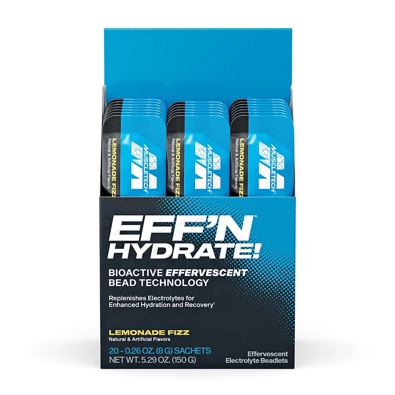 MuscleTech Eff'n Hydrate! - Lemonade Fizz 20 Sachets (20 Servings)