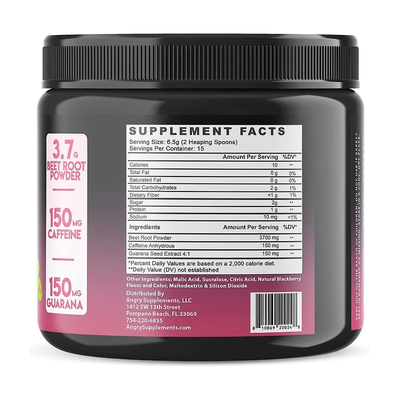 Monster Girl Pre-Workout Drink Powder - Beet Berry (15 Servings)