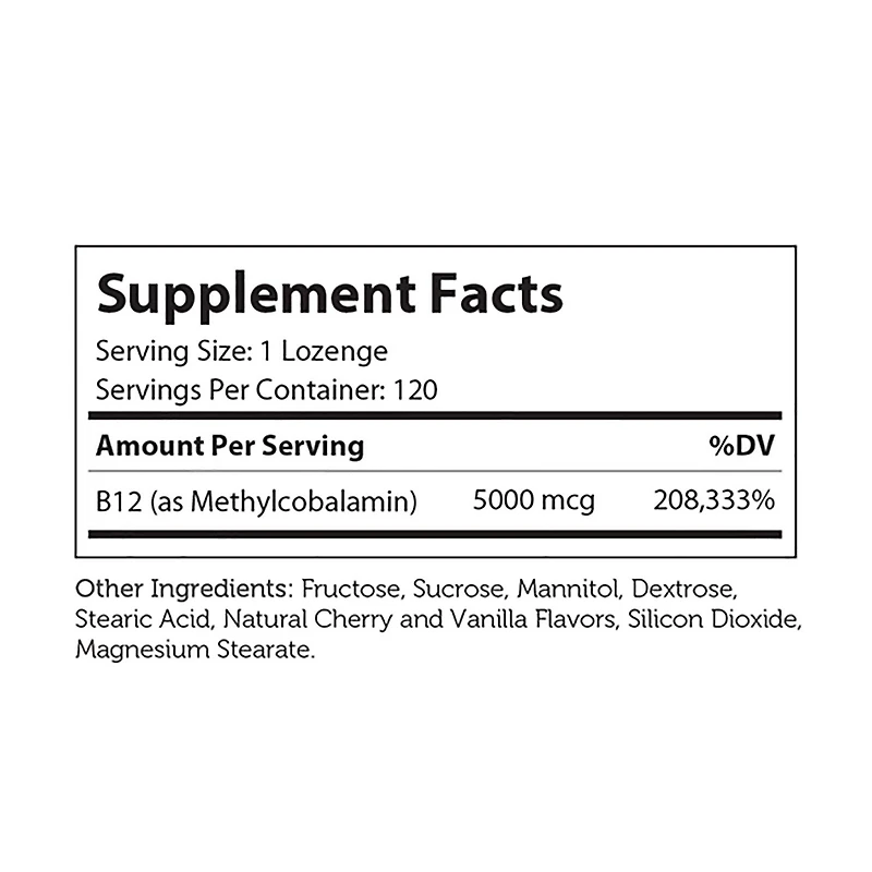 B12 Energizer+™ 5000mcg - 120 Lozenges (120 Servings)