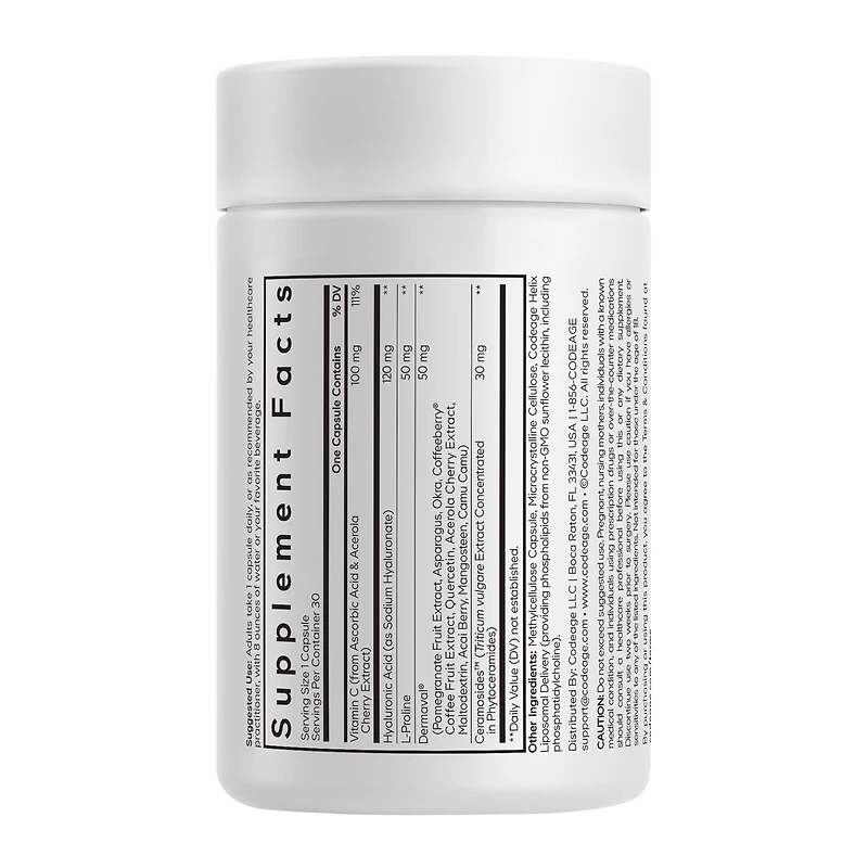 Skin Vitamins+ - 30 Vegetable Capsules (30 Servings)