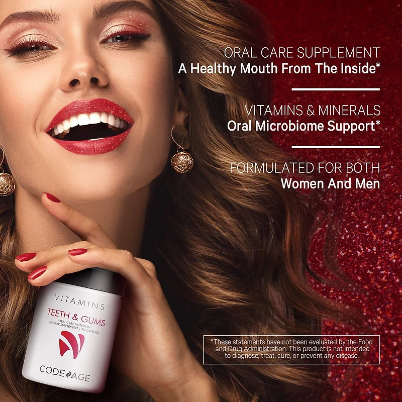 Teeth & Gums Vitamins - Daily Multivitamins & Minerals + Collagen - 90 Capsules (90 Servings)