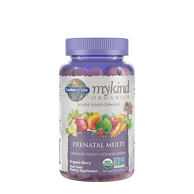 Garden of Life Mykind Prenatal Gummy Multi Healthy - Organic Berry 120 Gummies (30 Servings)