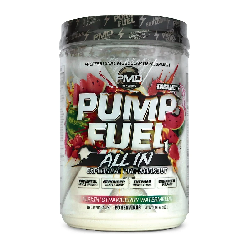 PMD Pump Fuel All in Pre-Workout - Flexin' Strawberry Watermelon (20 Servings)