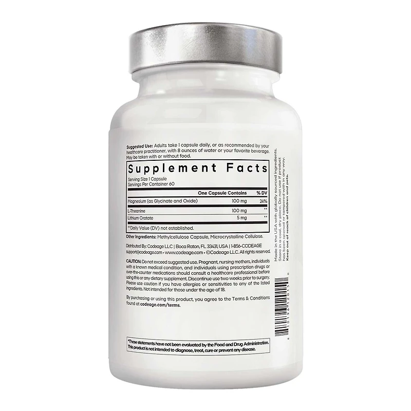 Amen Lithium Calm+ - 60 Vegetable Capsules (60 Servings)