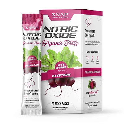 Nitric Oxide Organic Beets Stick Packs - 10 Stick Packs (10 Servings)