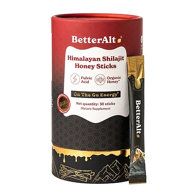 BetterAlt Himalayan Shilajit Honey Sticks - Cinnamon 30 (30 Servings)