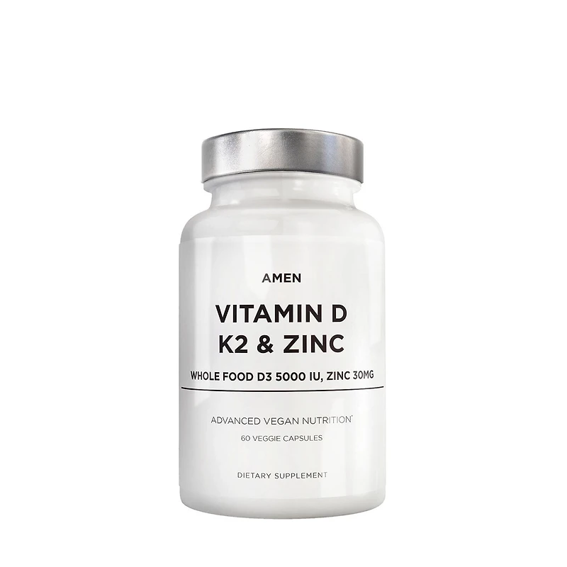 Codeage Amen Vitamin D Vegan - K2 & Zinc D3 60 Capsules (60 Servings)