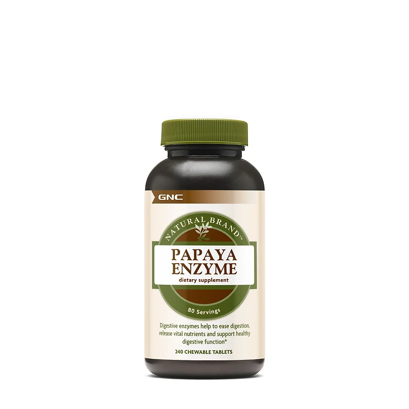 GNC Natural Brand Papaya Enzyme Healthy - 240 Tablets (80 Servings)