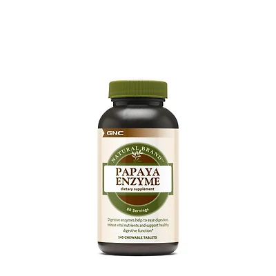 GNC Natural Brand Papaya Enzyme Healthy - 240 Tablets (80 Servings)
