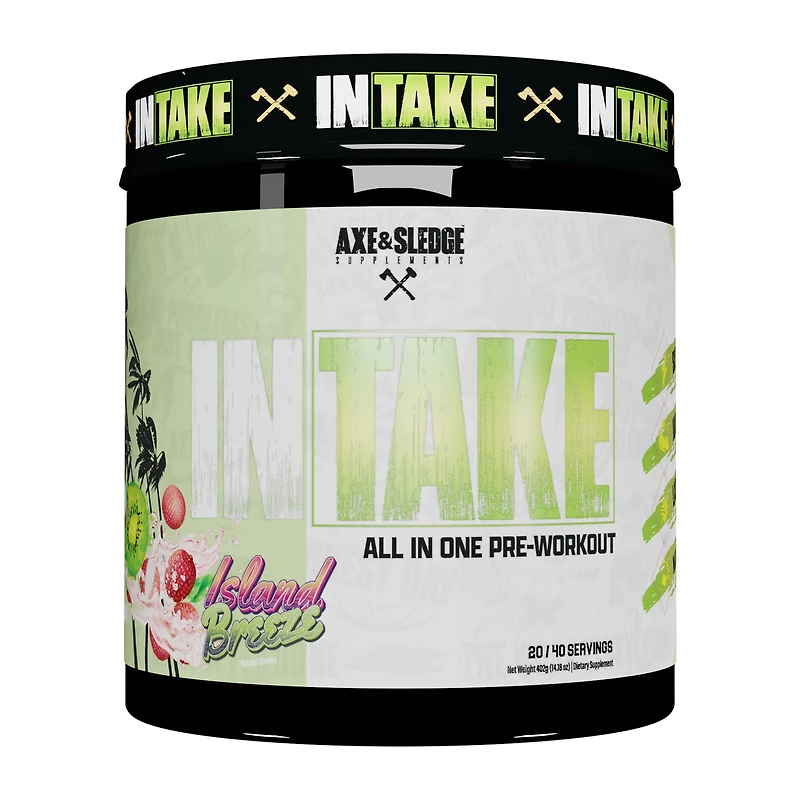 Axe & Sledge Supplements Intake All-In-One Pre-Workout - Island Breeze (40 Servings)