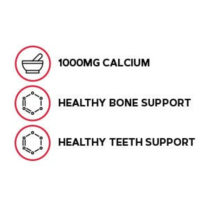 Calcium Citrate 1000mg - 180 Caplets (90 Servings)